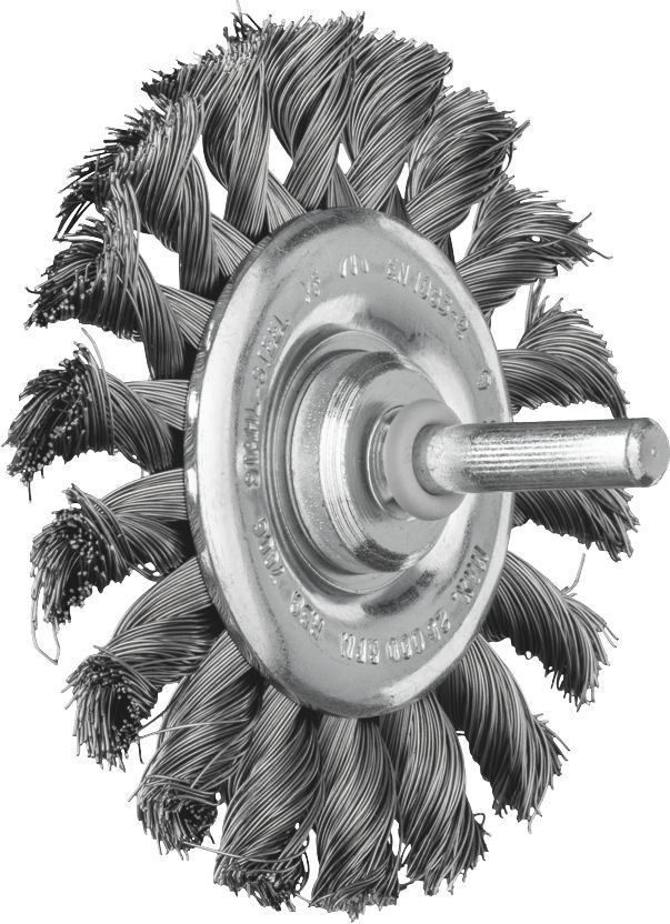 PFERD MOUNTED WHEEL BRUSH TWIST KNOT STEEL 70X6X6MM RBG ST 0.35 SG